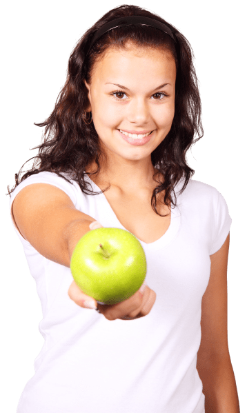 woman-holding-a-green-apple